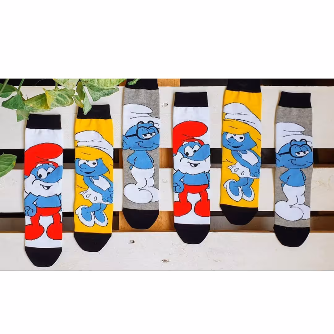 جوراب ساقدار پاتریس سری اسمورفها در 3 رنگ مختلف