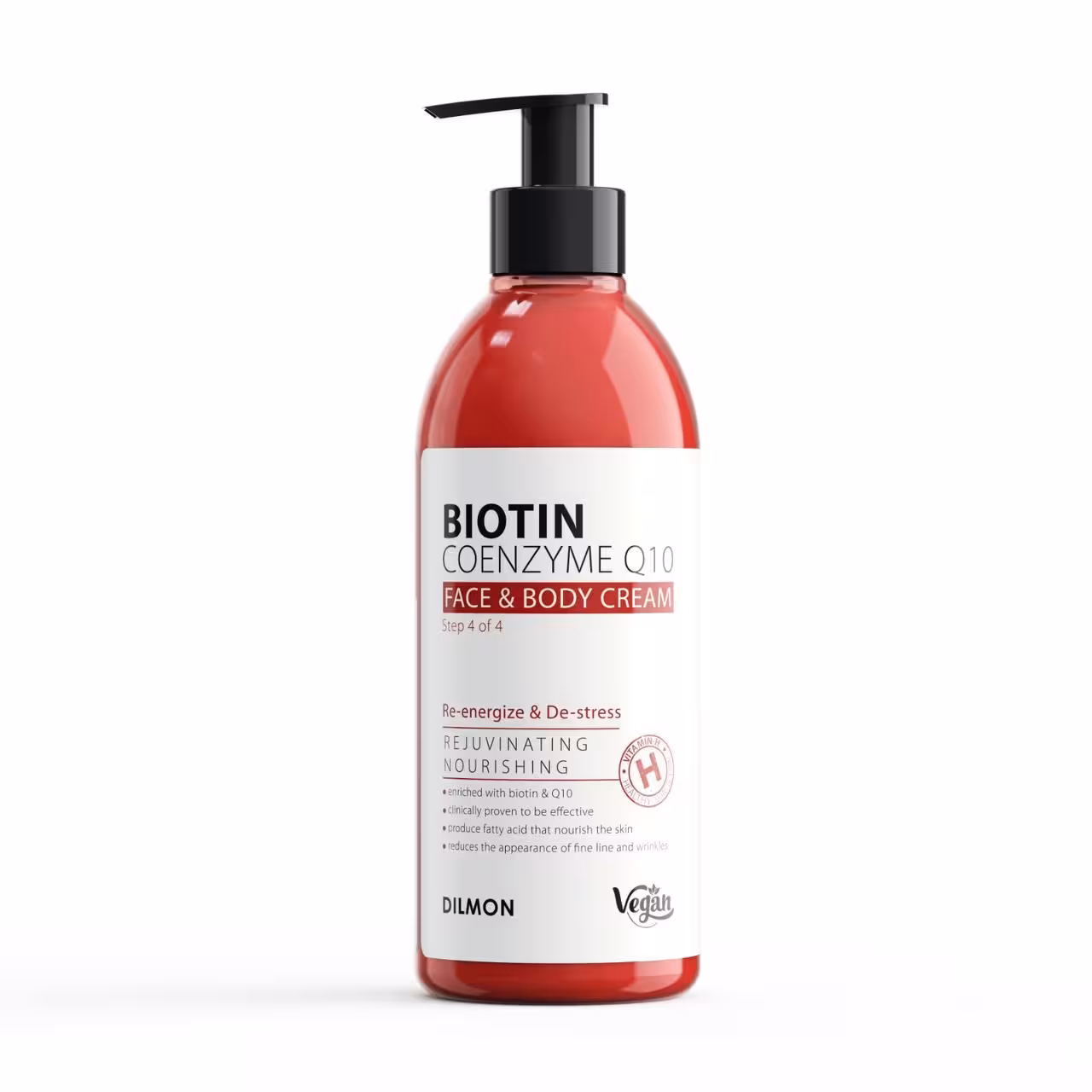 کرم دست و صورت پمپی دیلمون حاوی بیوتین و کیوتن 350 میلی لیتر Dilmon Face & Body Cream With Biotin Coenzyme Q10
