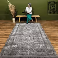 فرش مدرن آروین کد 73125 دودی سبز