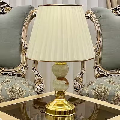آباژور رومیزی  کد 1011 مدل دو گوی سنگی