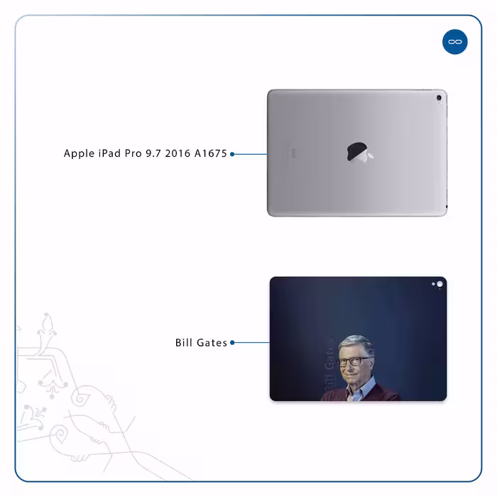 برچسب پوششی ماهوت مدل Bill Gates مناسب برای تبلت اپل iPad Pro 9.7 2016 A1675