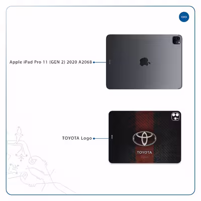 برچسب پوششی ماهوت مدل TOYOTA-Logo مناسب برای تبلت اپل iPad Pro 11 (GEN 2) 2020 A2068