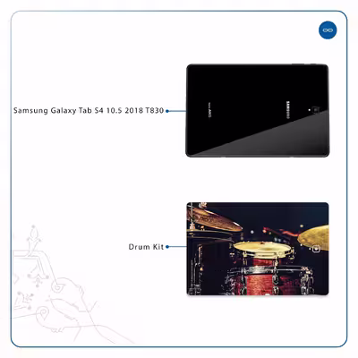 برچسب پوششی ماهوت مدل Drum Kit مناسب برای تبلت سامسونگ Galaxy Tab S4 10.5 2018 T830