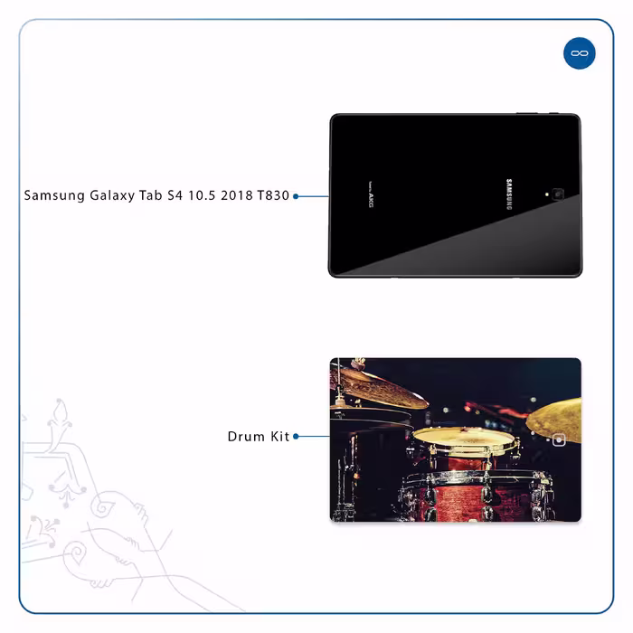 برچسب پوششی ماهوت مدل Drum Kit مناسب برای تبلت سامسونگ Galaxy Tab S4 10.5 2018 T830