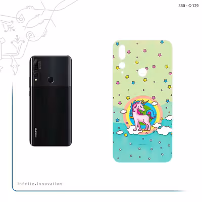 برچسب پوششی ماهوت مدل Rainbow unicorn adventure مناسب برای گوشی موبایل هوآوی Y9 Prime 2019
