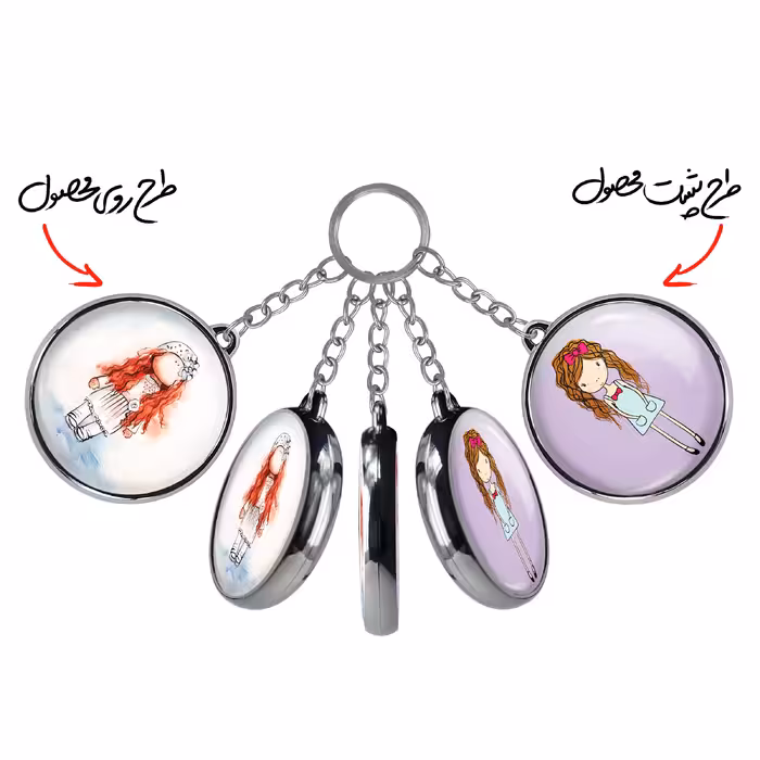 جاکلیدی خندالو طرح دخترانه مدل دوطرفه کد 59726023