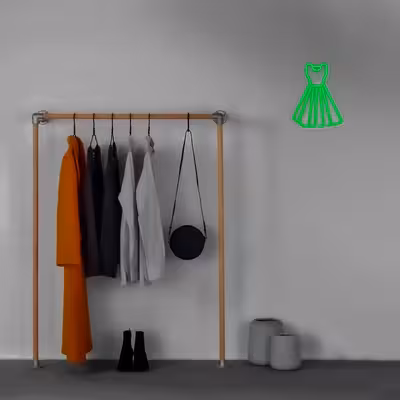 چراغ دیواری نئون دیزاین طرح Women-Clothes_GR