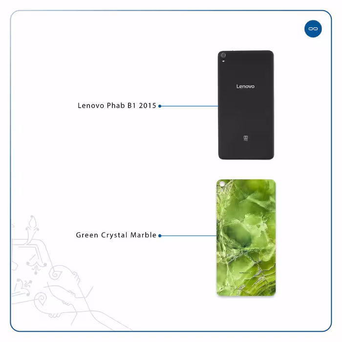 برچسب پوششی ماهوت مدل Green Crystal Marble مناسب برای تبلت لنوو Phab B1 2015