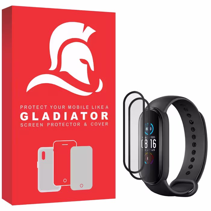 محافظ صفحه نمایش گلادیاتور مدل GWP2000 مناسب برای ساعت هوشمند شیائومی Mi Band 5 بسته دو عددی