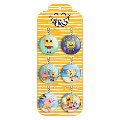 جاکلیدی خندالو مدل باب اسفنجی کد 313B مجموعه 6 عددی