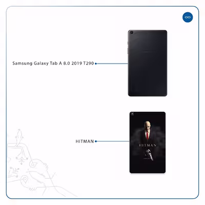 برچسب پوششی ماهوت مدل Hitman-Game مناسب برای تبلت سامسونگ Galaxy Tab A 8.0 2019 T290