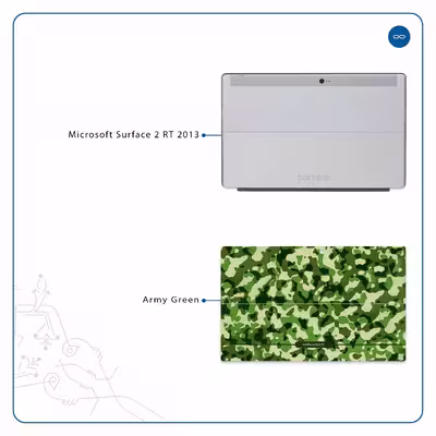 برچسب پوششی ماهوت مدل Army-Green-2 مناسب برای تبلت مایکروسافت Surface 2 RT 2013