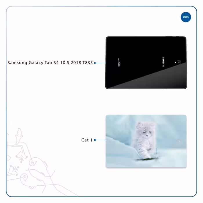 برچسب پوششی ماهوت مدل Cat-1 مناسب برای تبلت سامسونگ Galaxy Tab S4 10.5 2018 T835