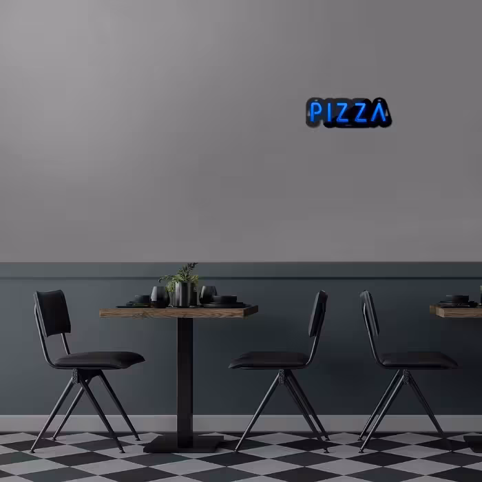 چراغ دیواری نئون دیزاین مدل Pizza-Text-BL_BL