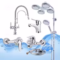 ست 6 عددی شیرآلات برند آیدا صنعت مدل قهرمان | شیر ظرفشویی بیزانس دومنظوره   روشویی   حمام   توالت   علم دوش هلی شاتی   شلنگ توالت | کروم براق