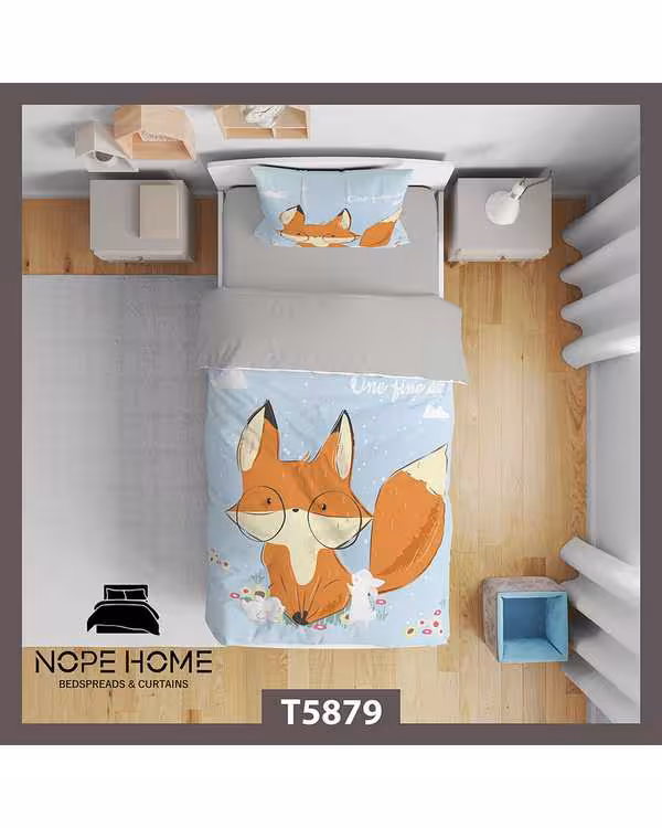 سرویس لحاف روتختی کودک یک نفره 5 تکه نوپه هوم Nopehome طرح بچگانه روباه کد T5879
