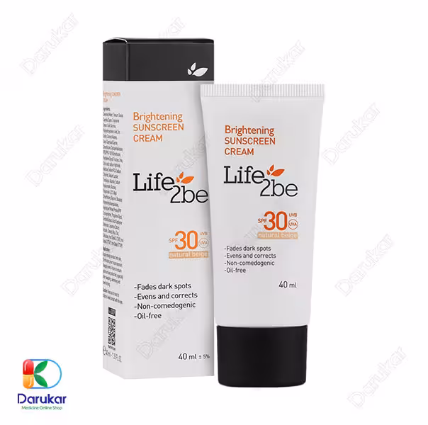 کرم ضد آفتاب روشن کننده لایف توبی SPF30 مناسب پوست چرب و مستعد آکنه 40 میلی لیتر
