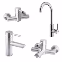 ست شیرالات شودر مدل موناکوپلاس کروم مات