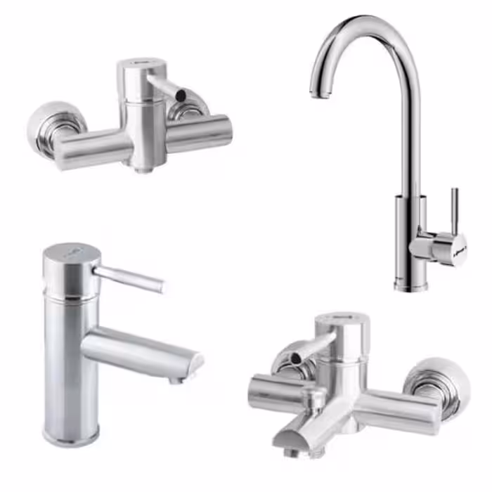 ست شیرالات شودر مدل موناکوپلاس کروم مات