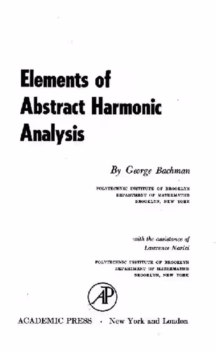خرید و دانلود نسخه کامل کتاب elements of abstract harmonic analysis