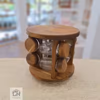 ست جا ادویه 8 تایی گردان طرح گرد مدل ACA99081