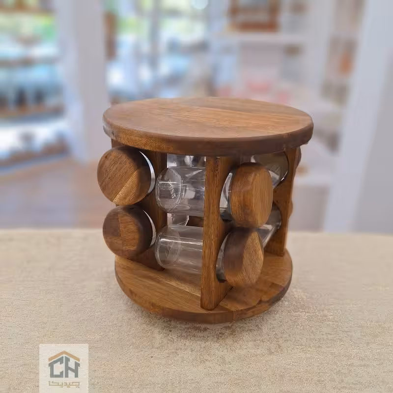 ست جا ادویه 8 تایی گردان طرح گرد مدل ACA99081