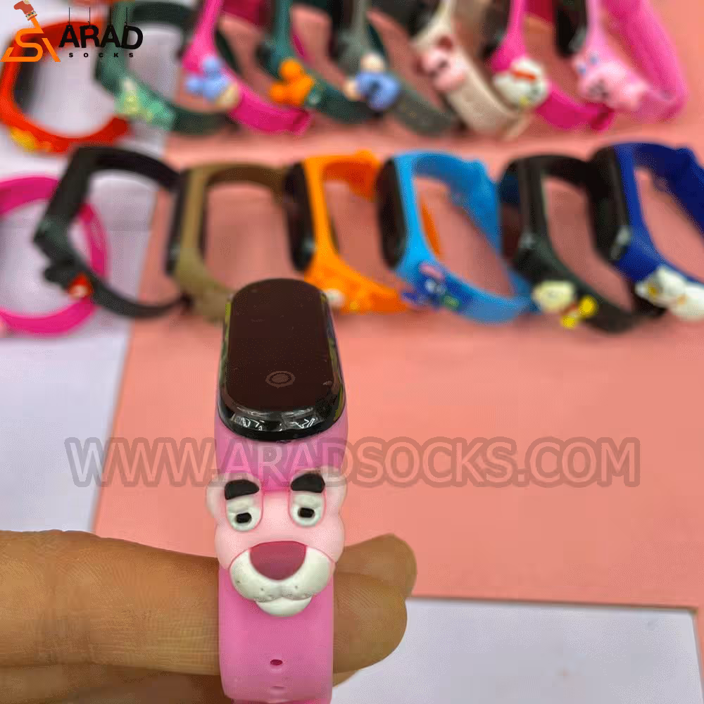 ساعت دیجیتالی لمسی طرح پلنگ صورتی