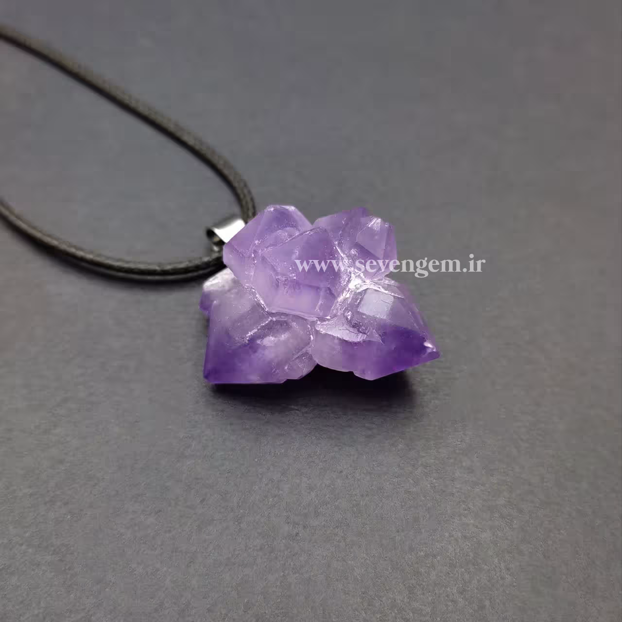 گردنبند بلور خوشه ای سنگ آمیتیست (کد718)