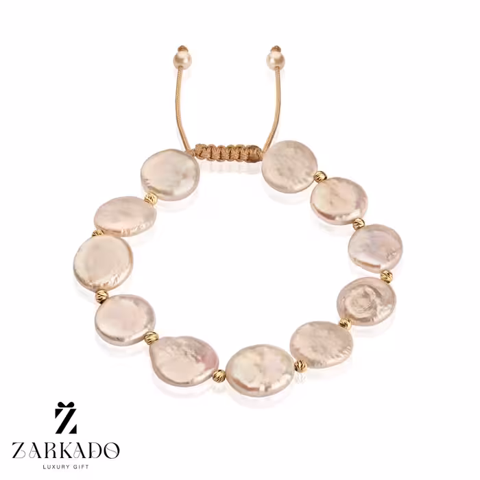 دستبند مروارید باروک گرد و گوی البرنادو طلا