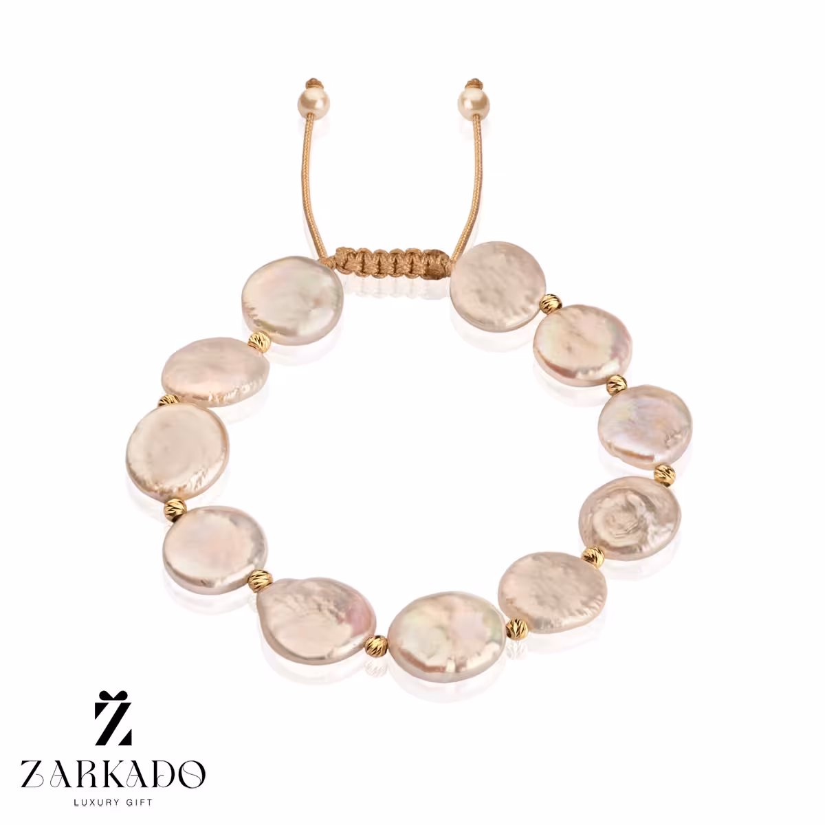دستبند مروارید باروک گرد و گوی البرنادو طلا