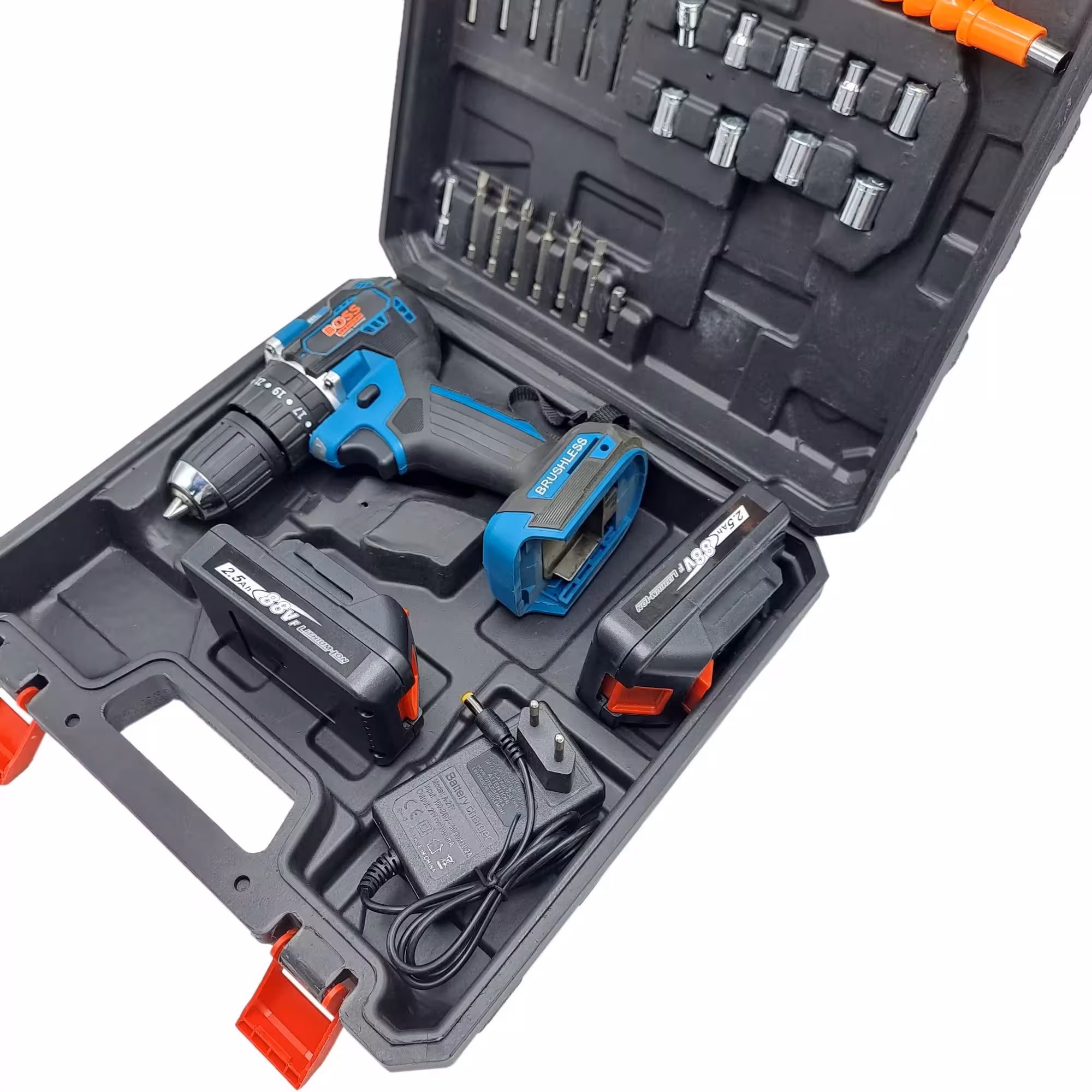 دریل شارژی چکشی صنعتی براشلس باس مدل LIFE_STYLE مجموعه 28 عددی