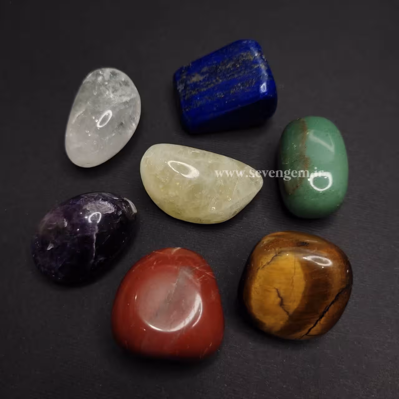 پک 176 گرمی تامبل سنگهای هفت چاکرا (کد64)
