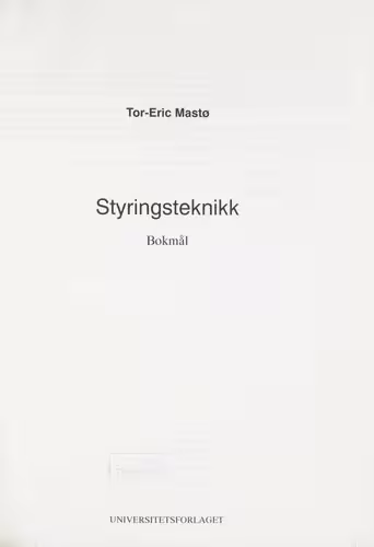 خرید و دانلود نسخه کامل کتاب Styringsteknikk