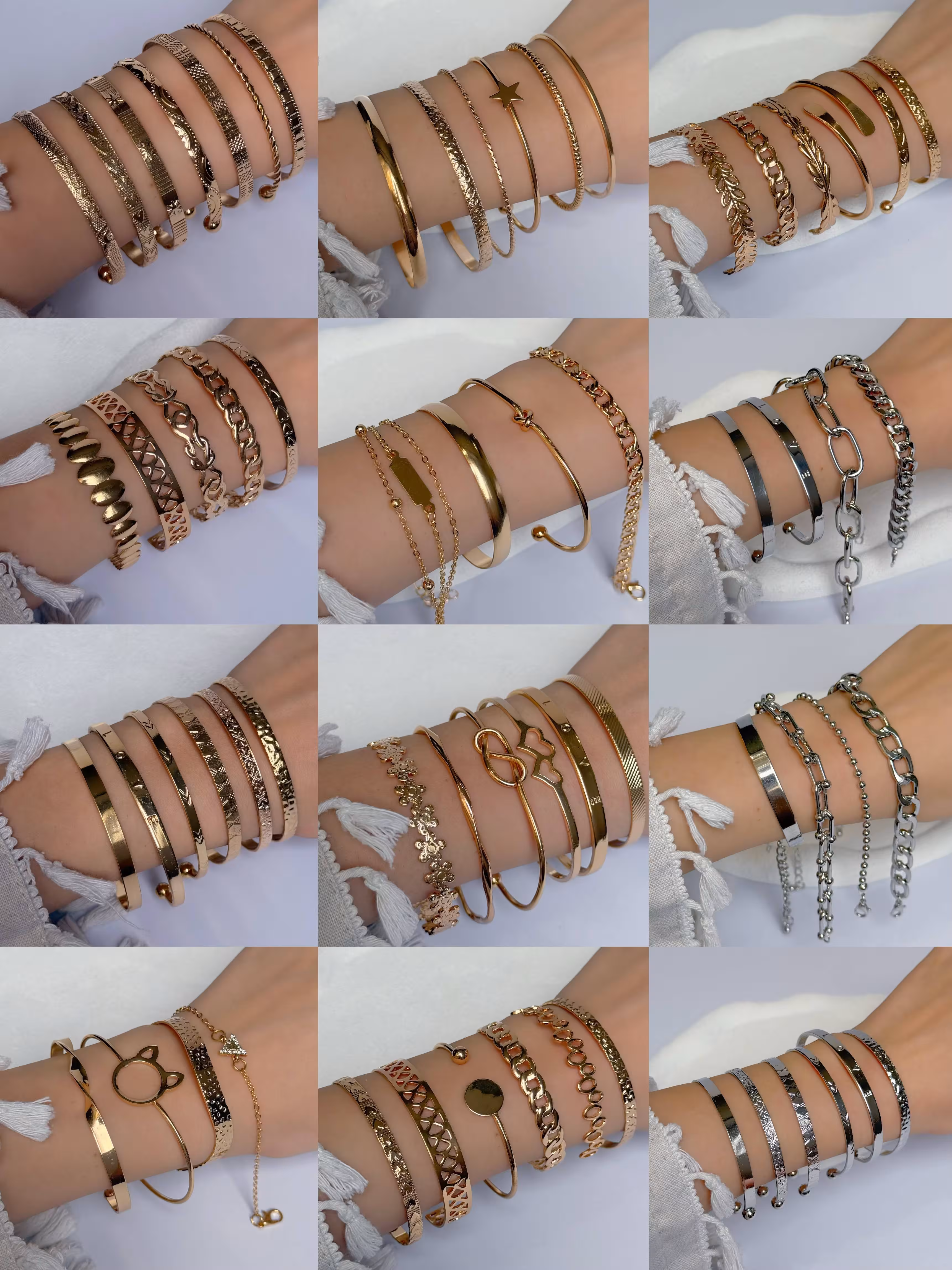 کالکشن پک دستبندکدپک 1097بنگل/فری سایز و‌مناسب هرسایزمچی/جنس ابکاری رادیوم/ضدحساسیت