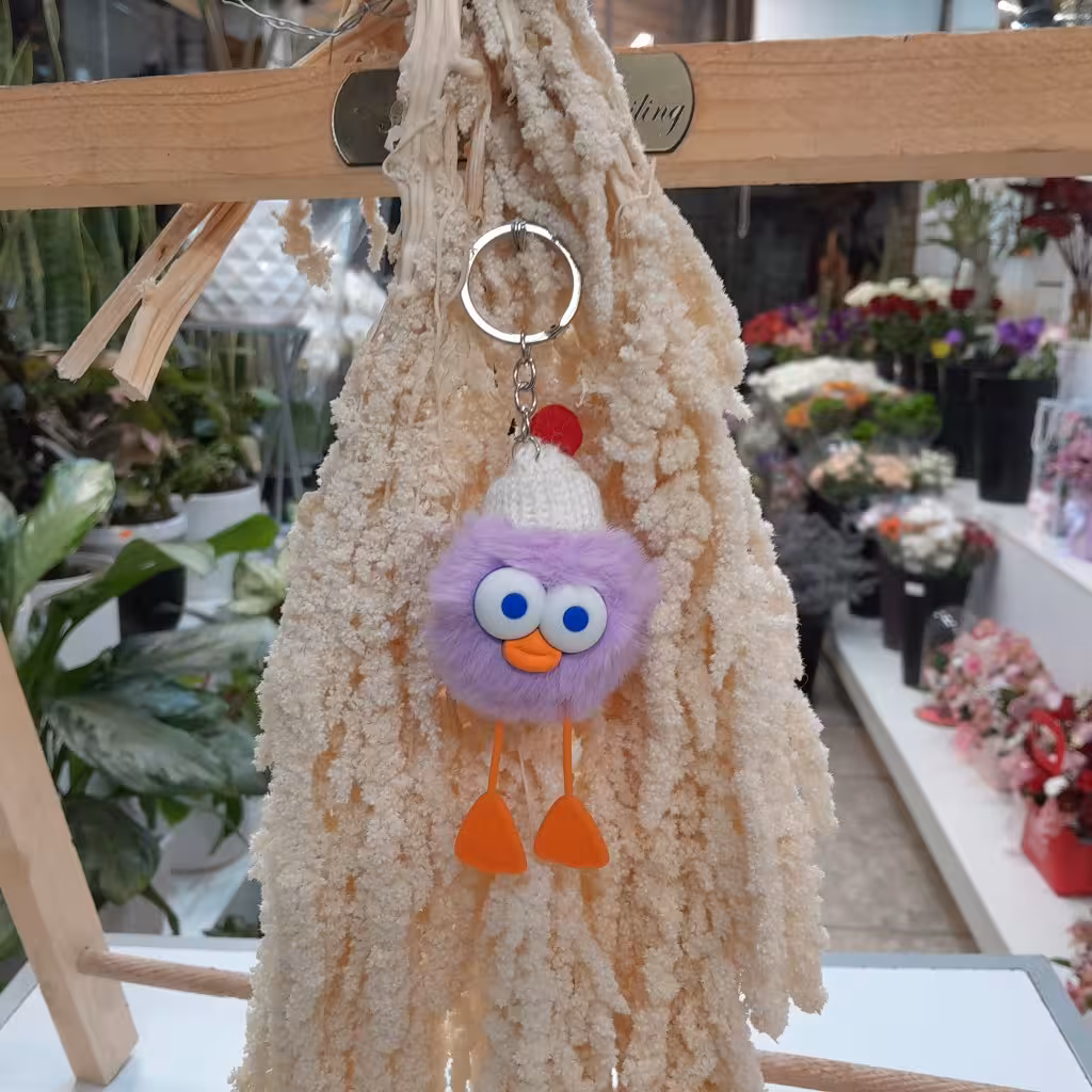 عروسک سرکلیدی جوجه بنفش