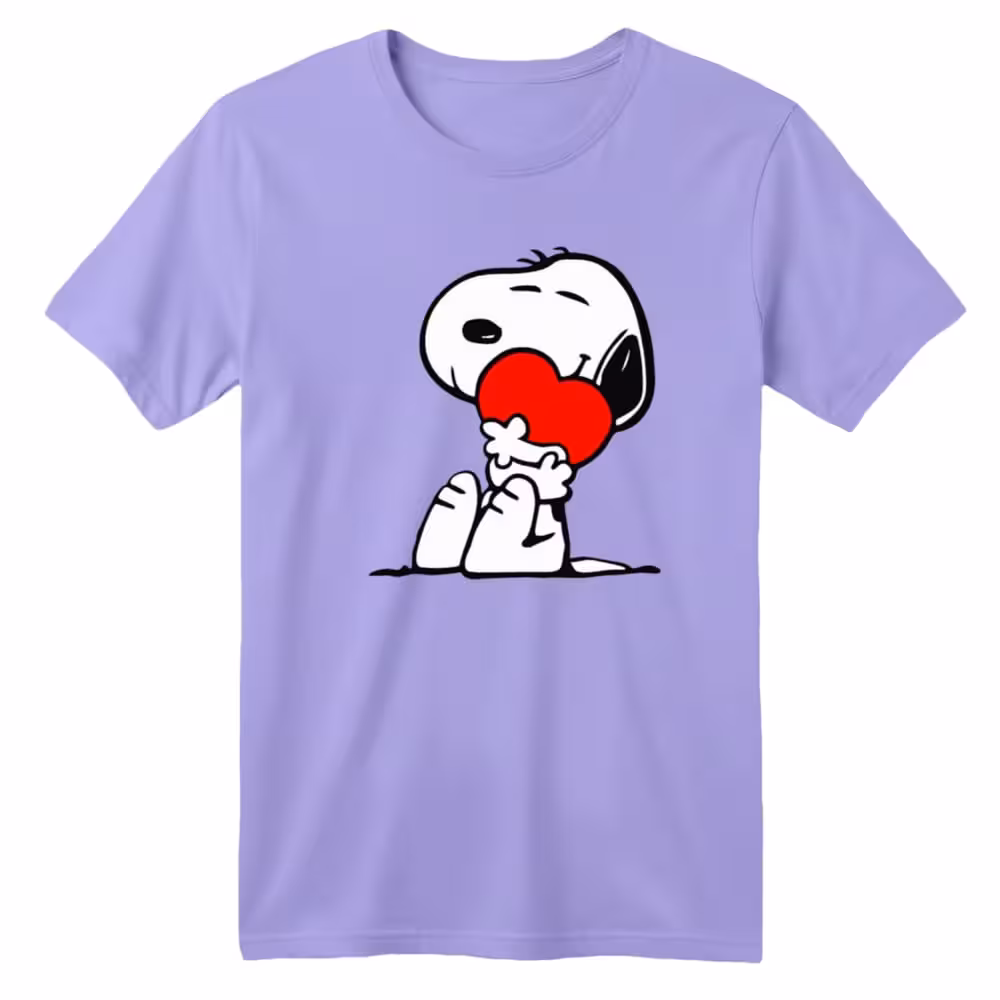 تی شرت آستین کوتاه بچگانه مدل اسنوپی کد 3 رنگ یاسی