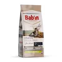 غذای خشک بچه گربه Chaton بدون غلات مرغ برند Babin بابین 8 کیلویی