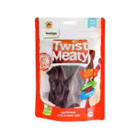 تشویقی نرم سگ مدل twist meaty طعم گوشت گاو برند Dentalight دنتالایت 100 گرمی