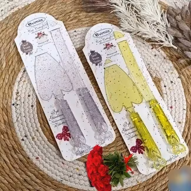 ست کارد و کفگیر کیک کریستال اکلیلی | amazonchi