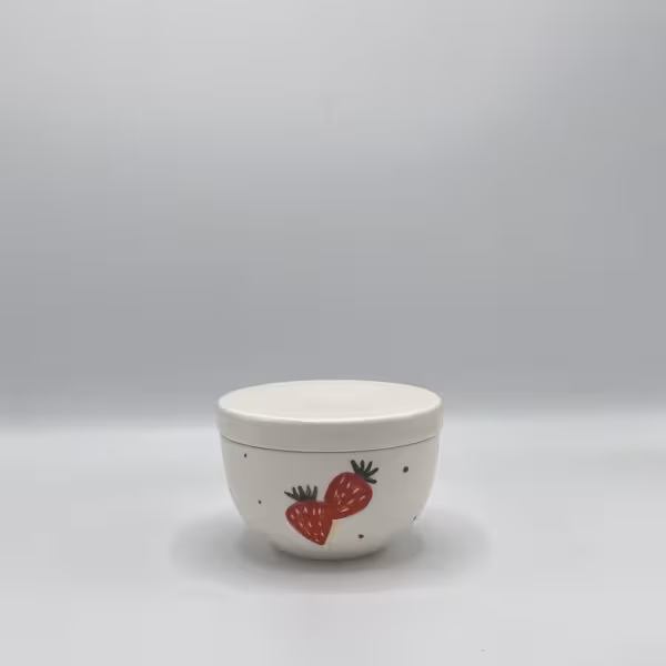 ظرف مربا طرح توت فرنگي