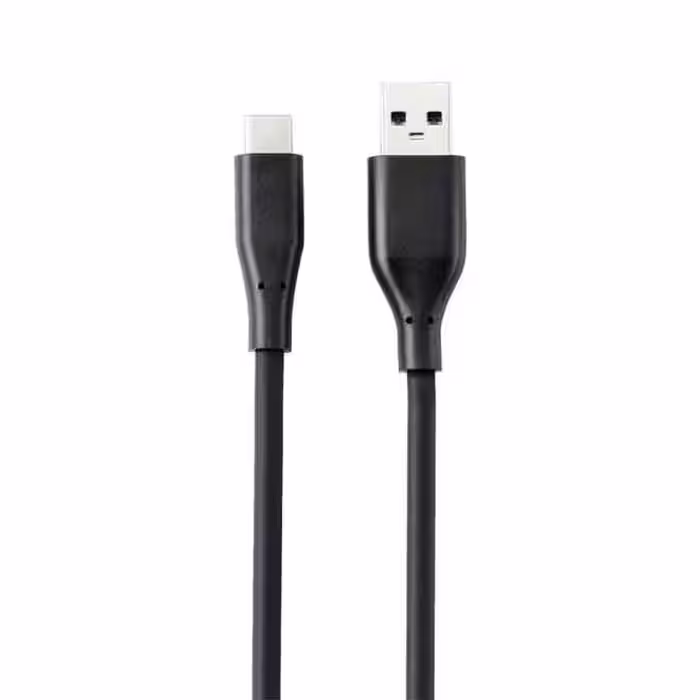 کابل شارژ رنکفورس آلمان USB-A به USB-C روکش PVC مشکی، 1 متر بسیار مقاوم Renkforce