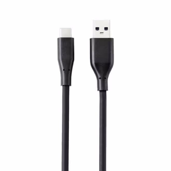 کابل شارژ رنکفورس آلمان USB-A به USB-C روکش PVC مشکی، 1 متر بسیار مقاوم Renkforce