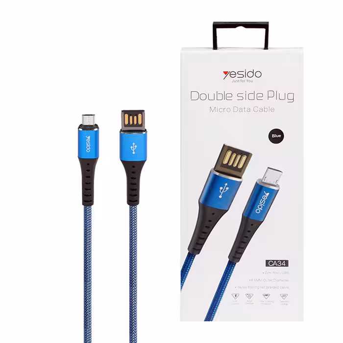 کابل USB به microUSB یسیدو YESIDO CA34 طول 1.2 متر 2.4 آمپر