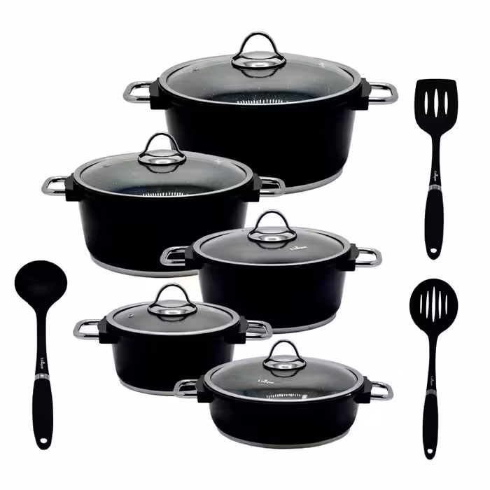 سرویس قابلمه یونیک مونیخ مشکی 13 پارچه UN-7634