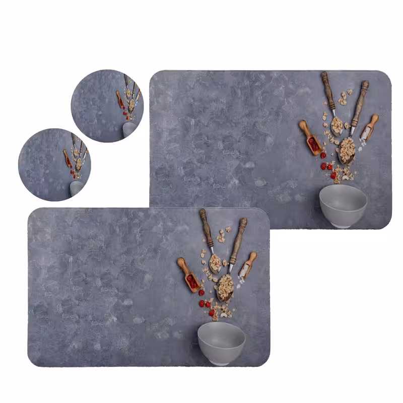 زیربشقابی طرح ادویه کد 8251 مجموعه 2عددی به همراه زیر لیوانی | کالا مکس