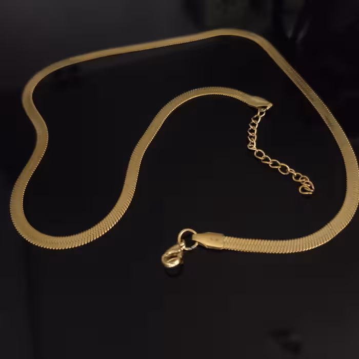 زنجیر پوست ماری 4میل طلایی استیل 