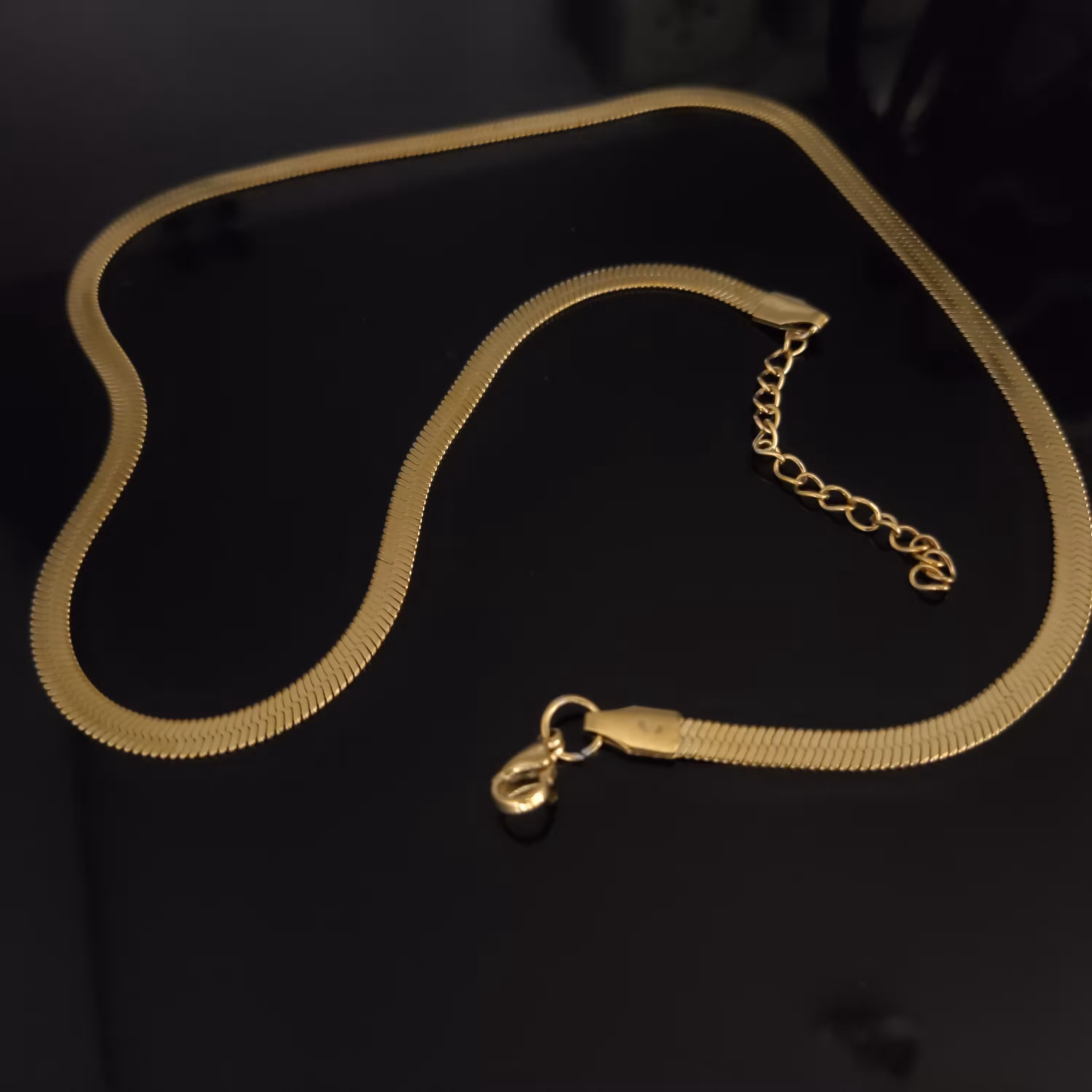 زنجیر پوست ماری 4میل طلایی استیل 