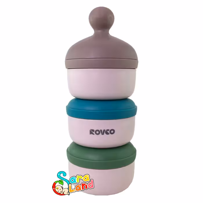 انبار غذا کودک رووکو Rovco سه طبقه رنگی کد N6009