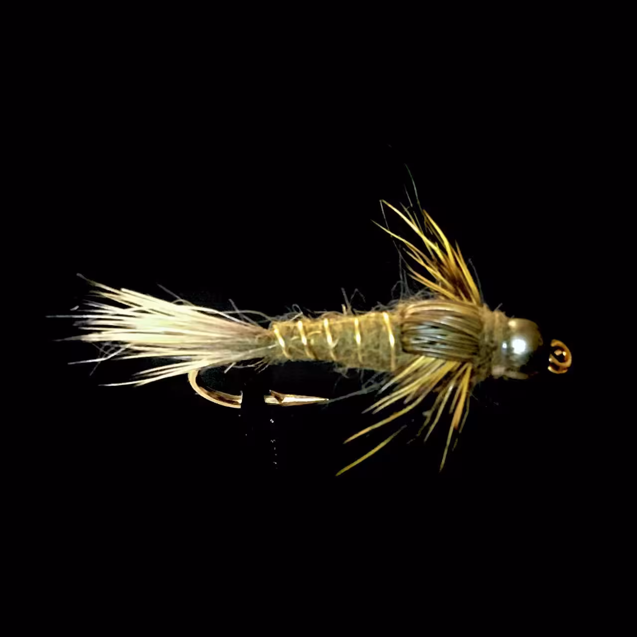 پشه ماهیگیری فلای گلد ريب (اُليو) Olive Gold-Ribbed (بسته 5 عددی)