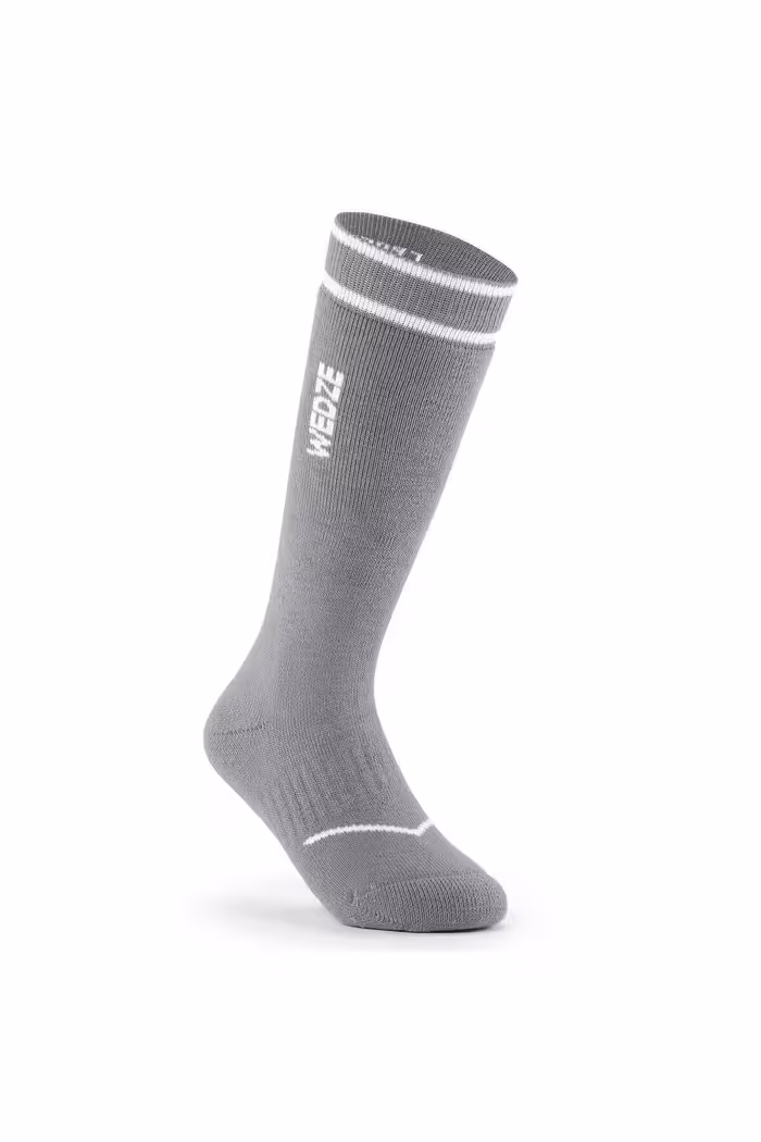 جوراب اسکی اسنوبرد کودک خاکستری 50 Decathlon